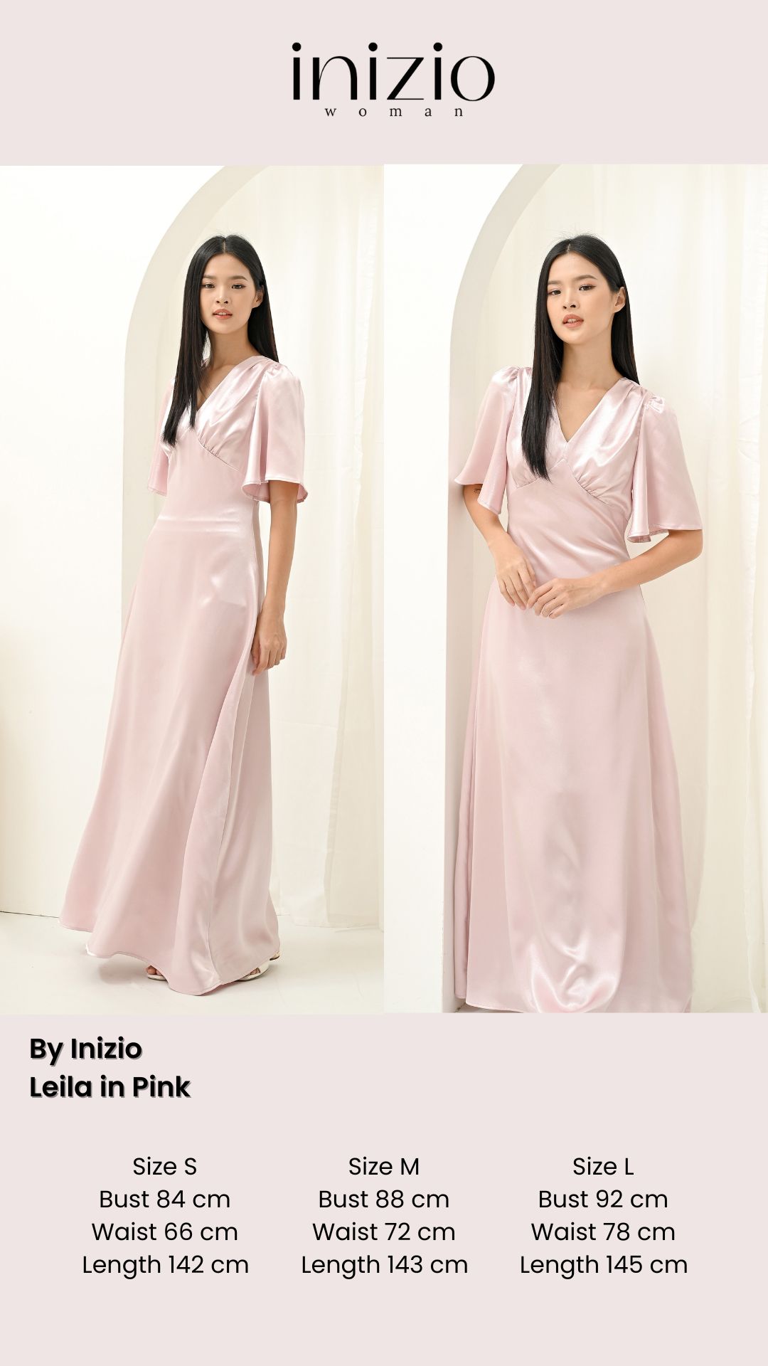 Leila Long dress in Pink