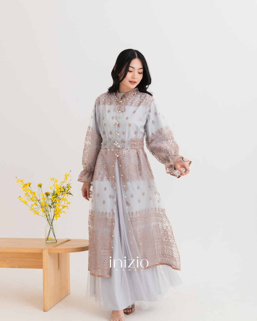 Arunika Tunic Set in Grey