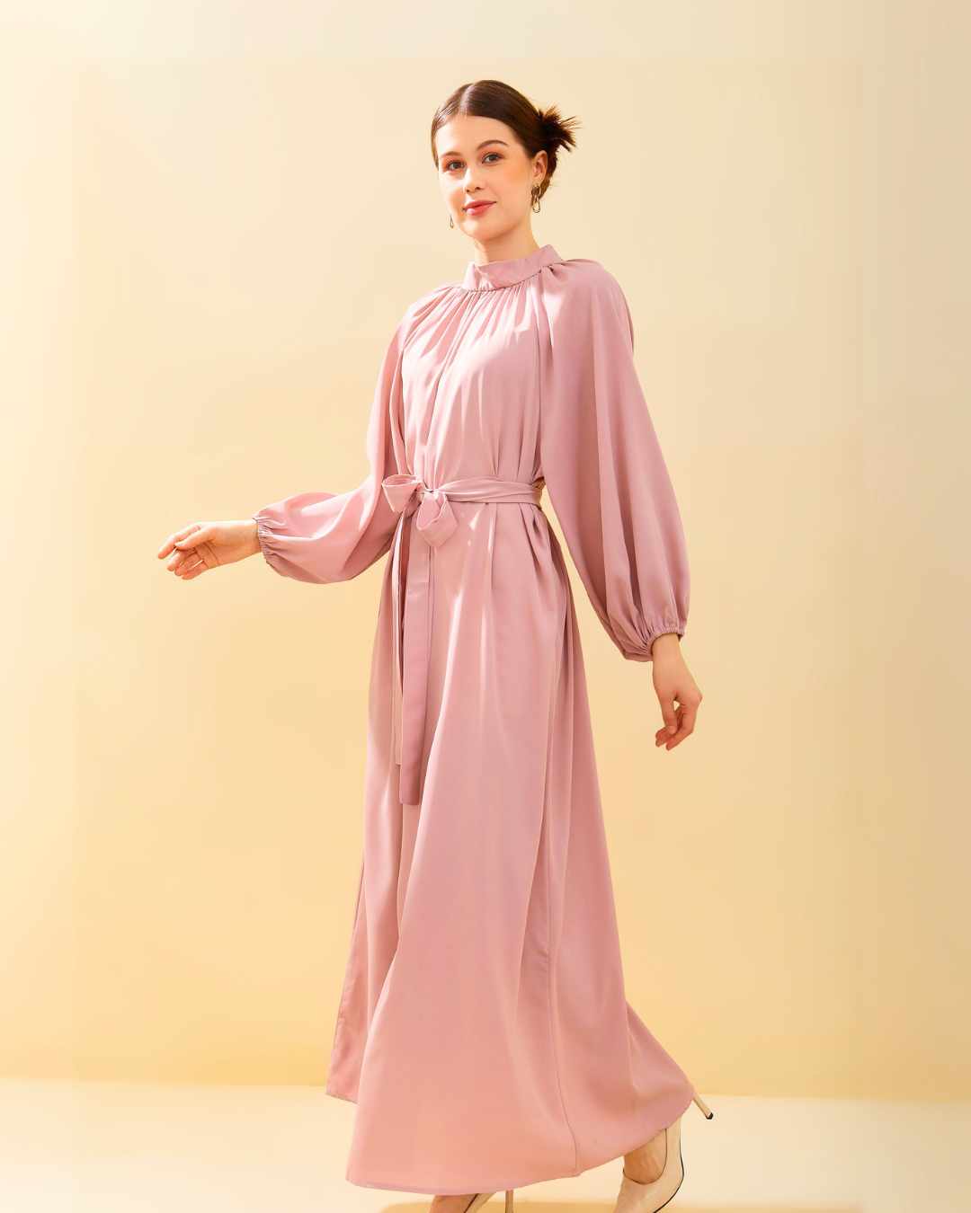 Emile Long sleeve dress in Pink