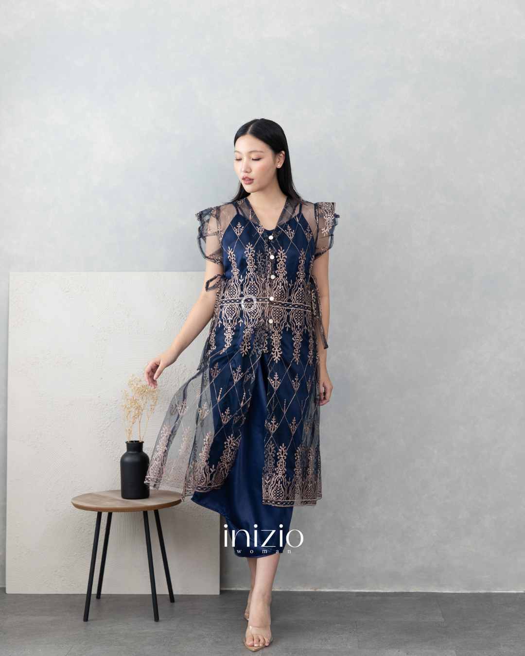 Zefanya Tunic Set in Navy