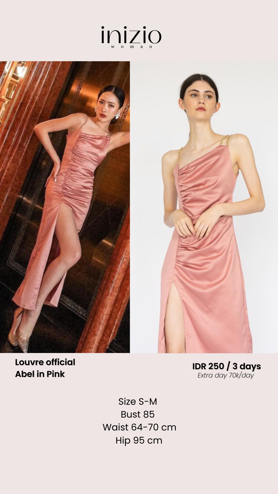 Abel long dress in Peach
