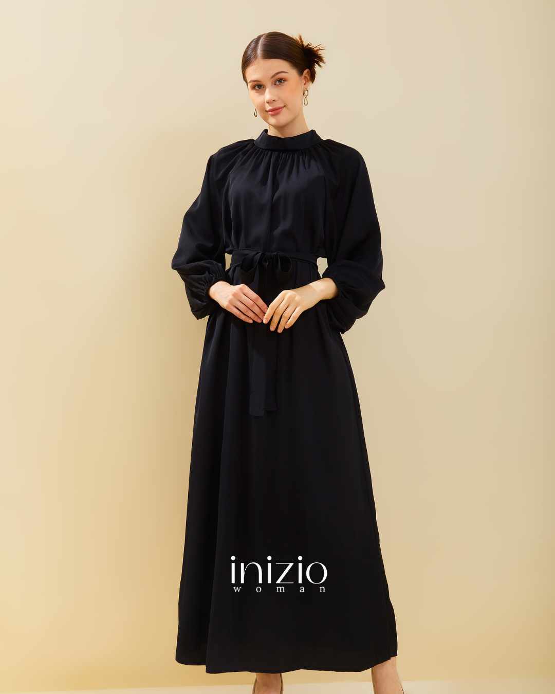 Emile Long sleeve dress in Black