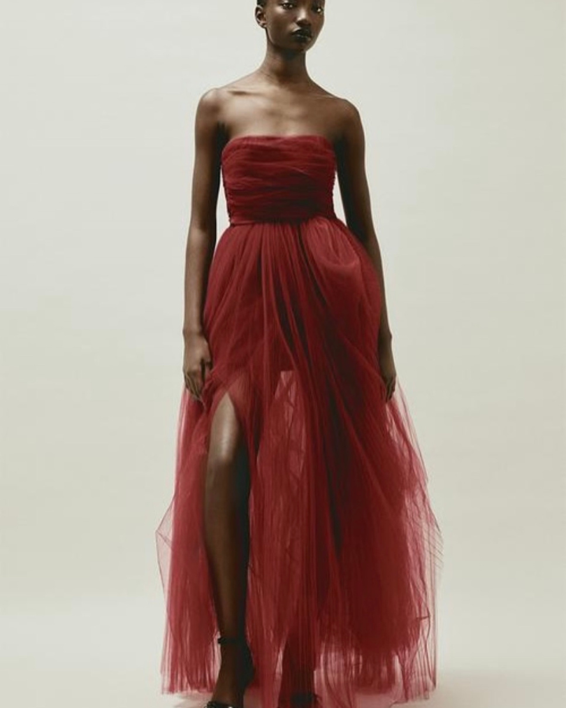 Nova Red Tulle gown