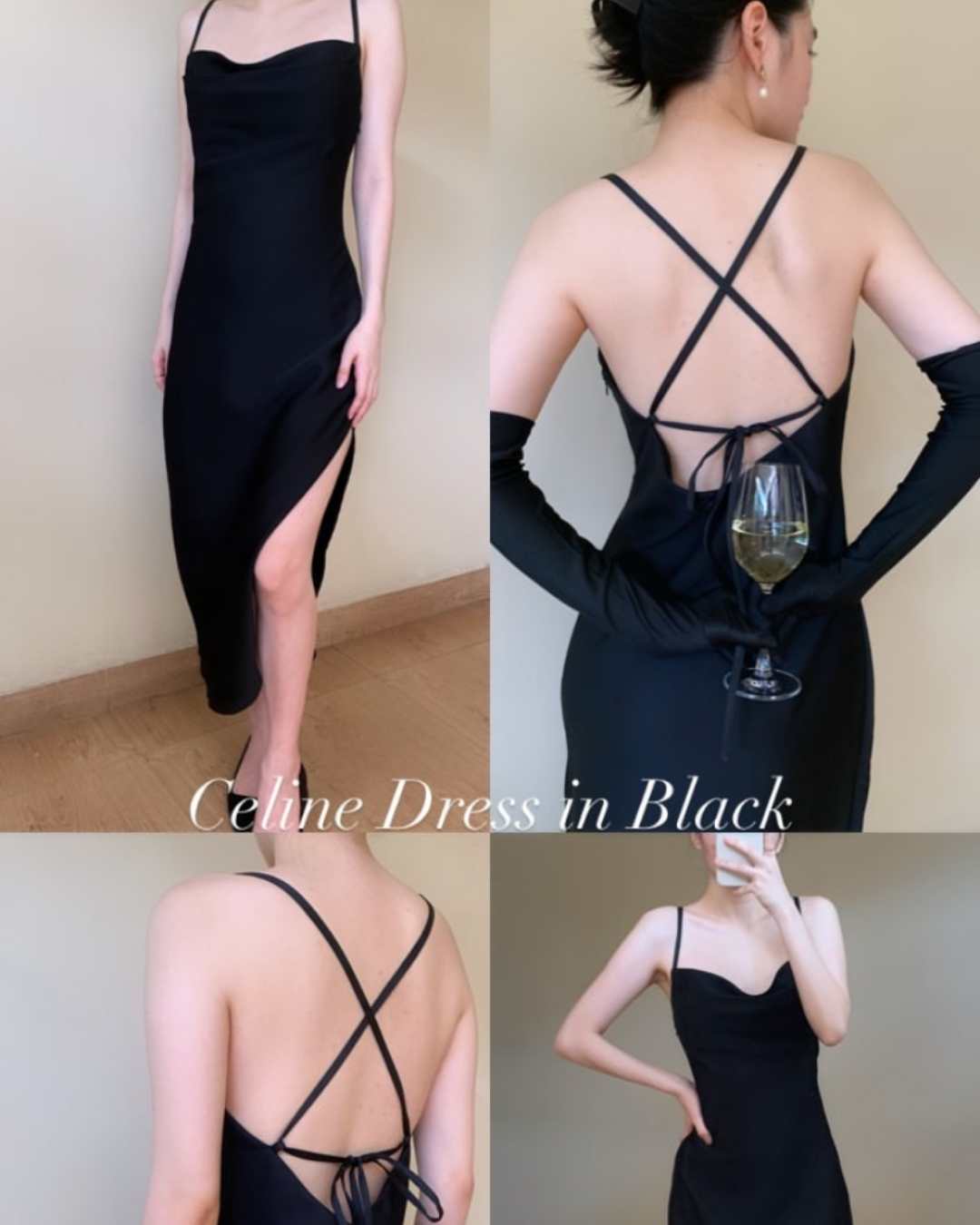 Celline Strap Backless in Black